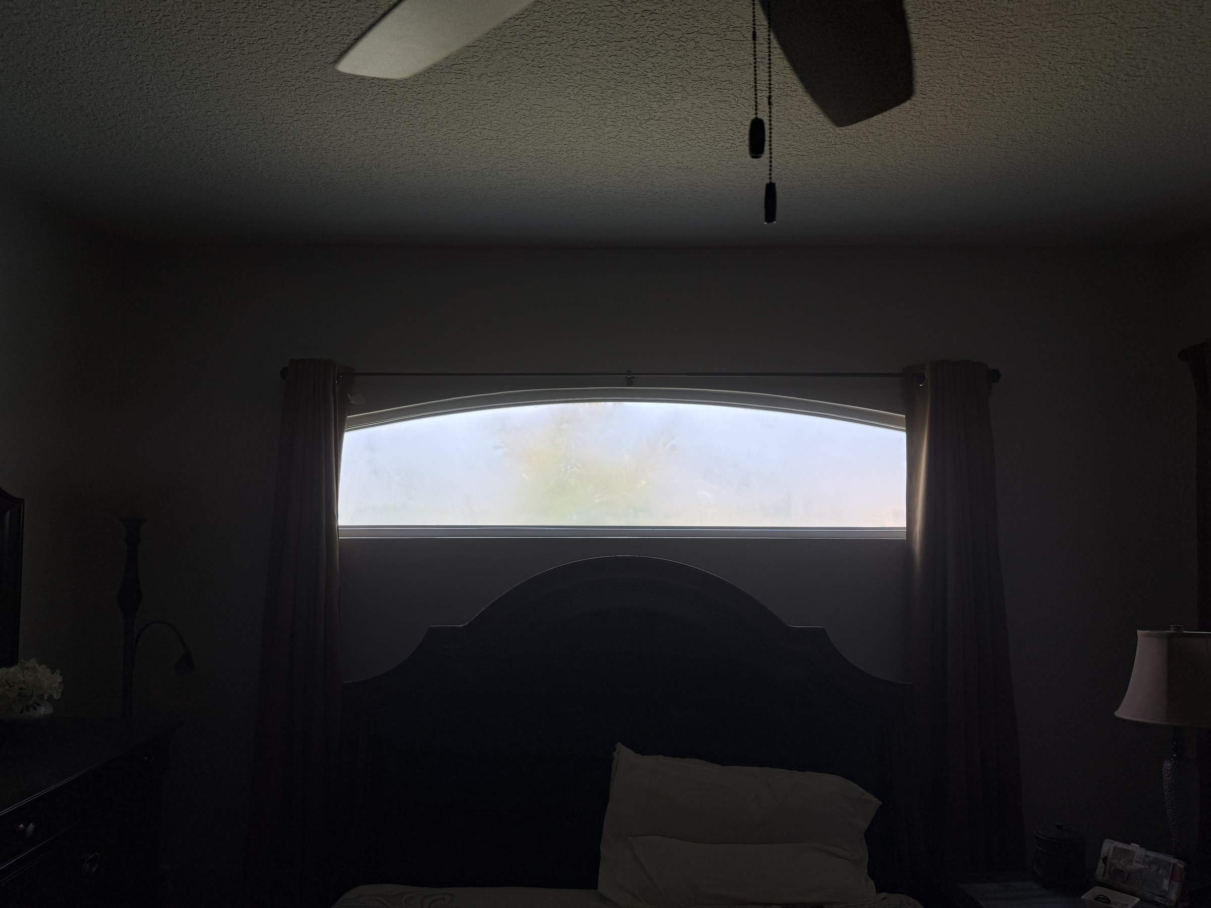Same window with frosted privacy film — fully obscured from outside